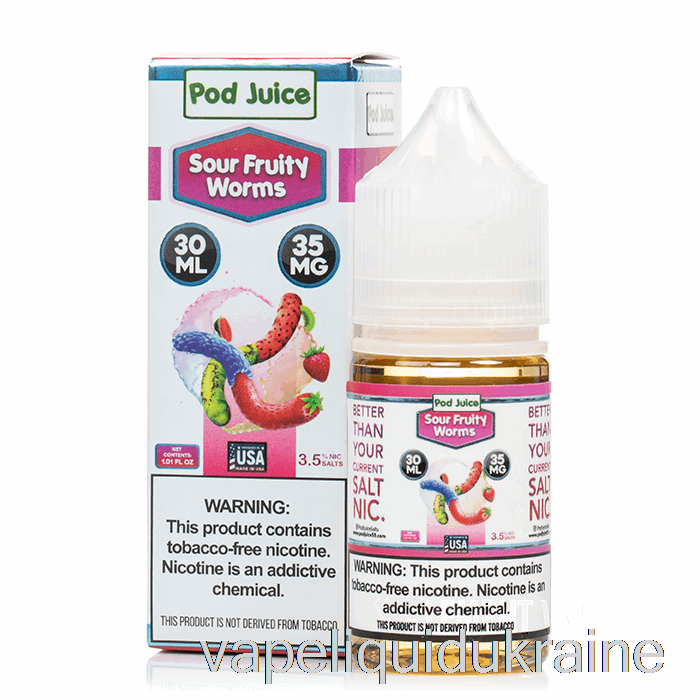 Vape Liquid Ukraine Sour Fruity Worms - Pod Juice - 30mL 35mg